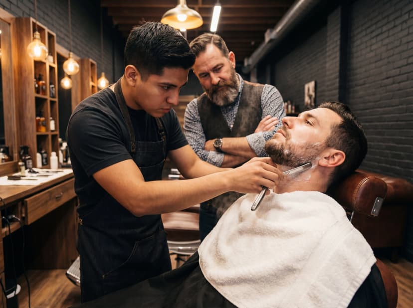 Barbering curriculum and techniques at ICBAS