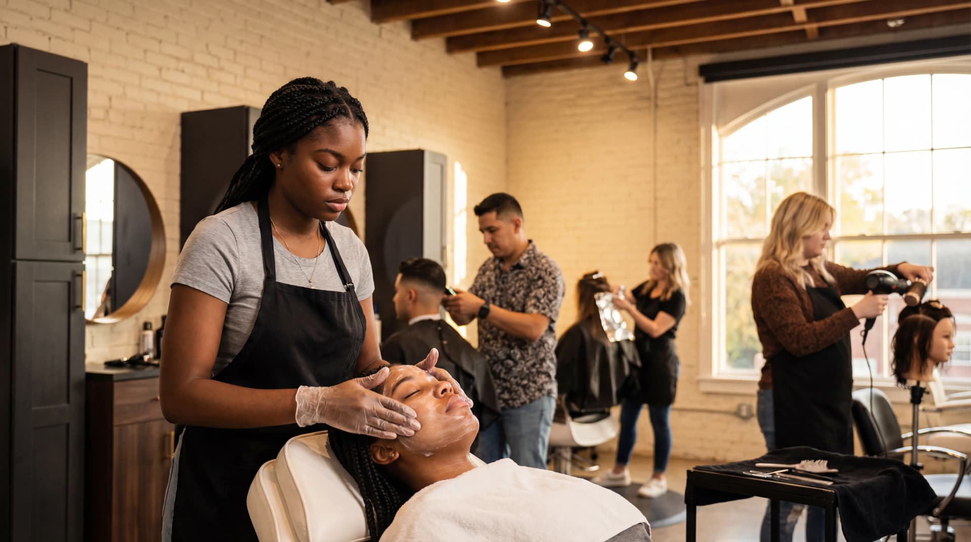 ICBAS students in professional salon training